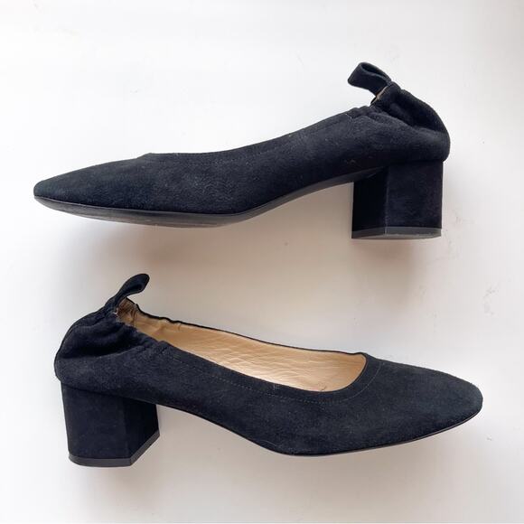Everlane | Everyday Black Suede Block Slide Heels - Picture 4 of 10